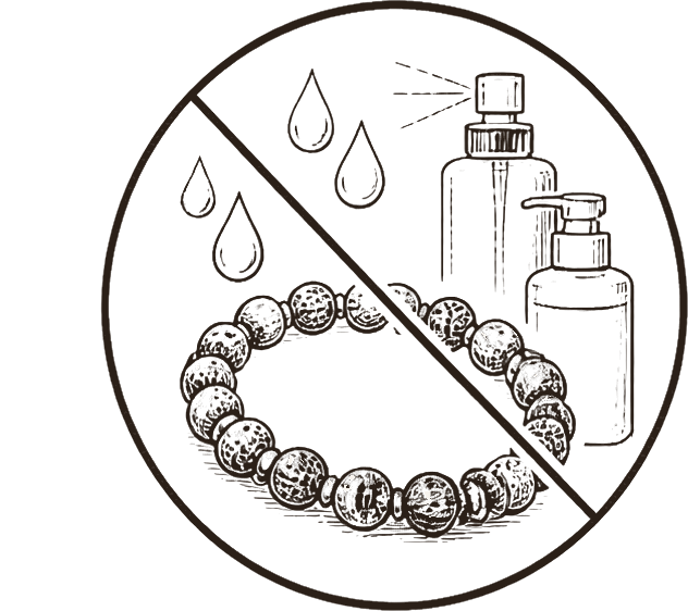 Keep a bracelet away from water and chemicals